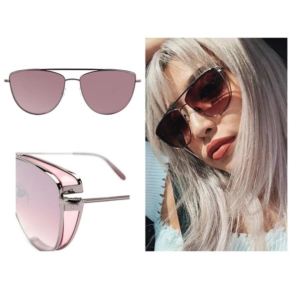 💕GARRETT LEIGHT💕 Zephyr Sunglasses ~ Plum Velvet Pink Blush Mirror Lens NWT - Picture 1 of 16
